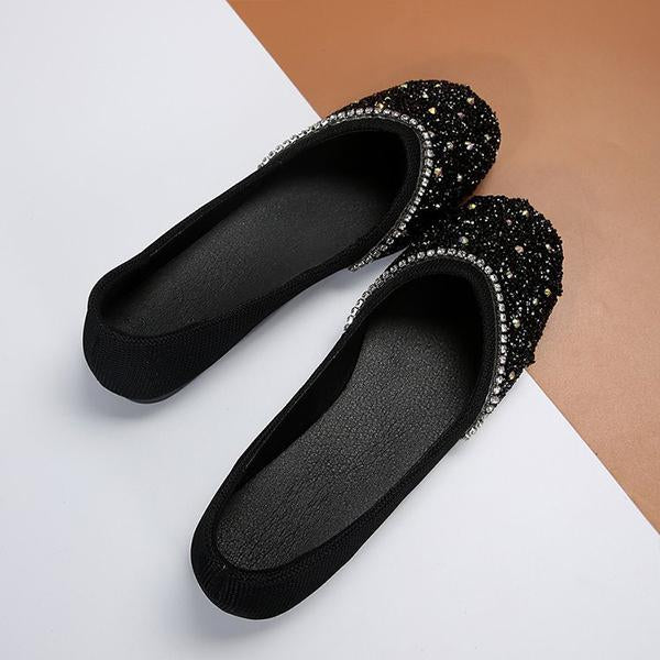 Women's Fashionable Rhinestone Casual Flat Shoes 06464933S