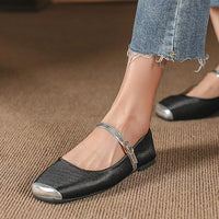 Women's Low Heel Square Toe Slip-on Flats 63957443C