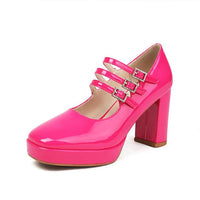 Women's Barbie Pink Buckle Chunk Heels Mary Jane 02517519S