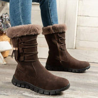Women's Thickened and Fur-lined Mid-Calf Snow Boots 03269581C