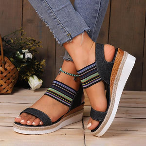 Women's Casual Wedge Platform Elastic Sandals 88194218S