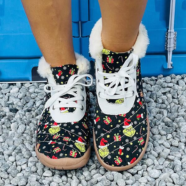 Women's Fashion Casual Cartoon Lace-Up Snow Boots 60059741S