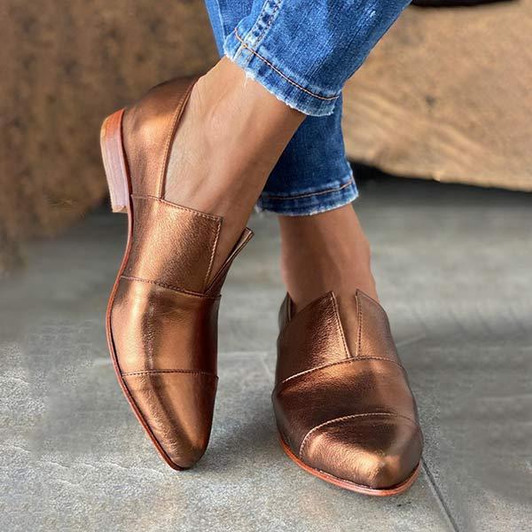 Women's Low Heel Pointed-Toe Slip-On Casual Flats 37168589C