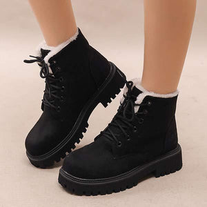 Women's Lace-Up Thick Sole Snow Boots 62348870C