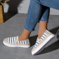 Women's Fashionable Striped Thick-Soled Canvas Shoes 97812206S