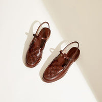 Women's Vintage Braided Roman Flat Sandals 30600306S