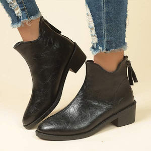 Women's Suede Vintage Side-Zip Short Boots 65237635C