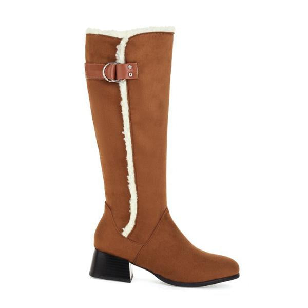 Women's Casual Vintage Raw Edge Knee-High Boots 45650660S