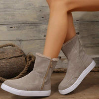 Women's Flat Heel Round-Toe Insulated Snow Boots 98281544C