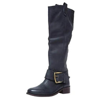 Women's Retro Casual Buckle Knee-High Knight Boots 78701101S