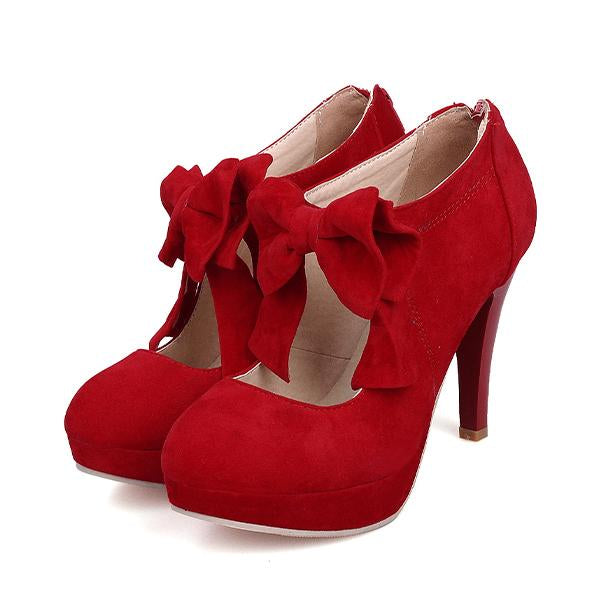 Women's Fashion Bowknot Platform Stiletto Shoes 41112583C