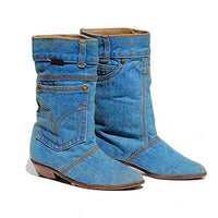 Women's Retro Chunk Heel Mid-Low Cowboy Boots 82654799S