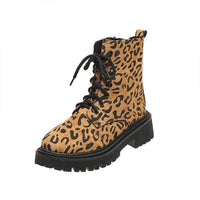 Women's Buckled Short Leopard Print Martin Boots 71941895C