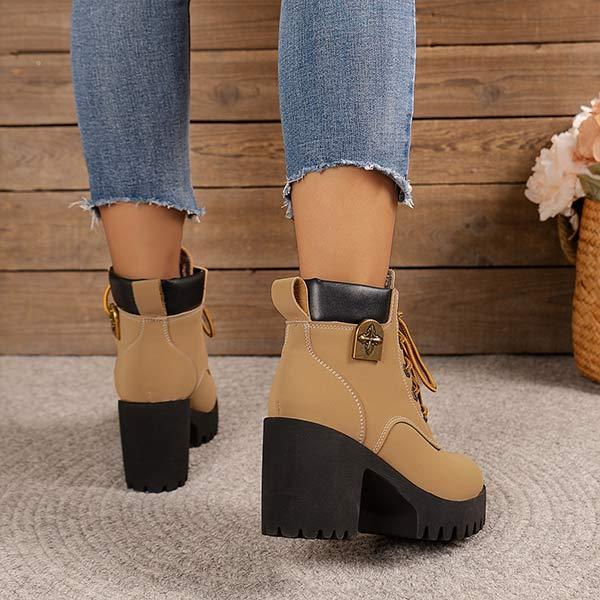 Women's Fleece-Lined Warm Thick-Sole Ankle Boots 66321428C