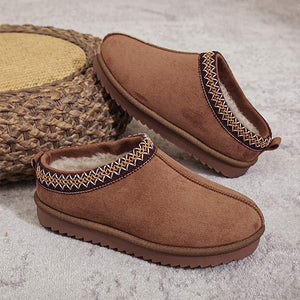 Womens Floral Lace Ethnic Style Half-Slipper Cotton Shoes 00057997C