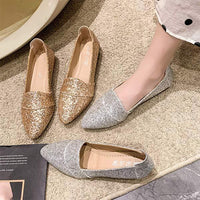 Women's Pointed-Toe Glitter Flat Shoes 38699008C