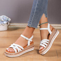 Women's Casual Cross Buckle Thick Sole Sandals 90242385S