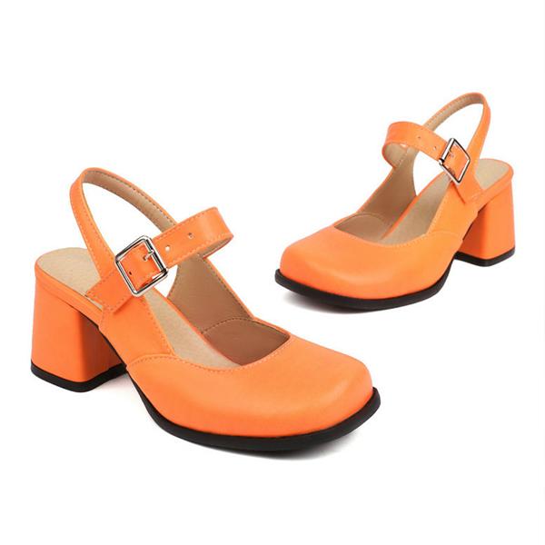 Women's Square Toe Block Heel Mary Jane Shoes 11269013C