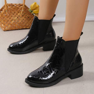 Women's Short Shaft Chunky Heel Fashion Boots 60027949C