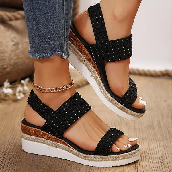 Women's Casual Elastic Wedge Fish Mouth Sandals 80983571S