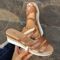 Women's Fashionable Cross Wedge Sandals 37372682S