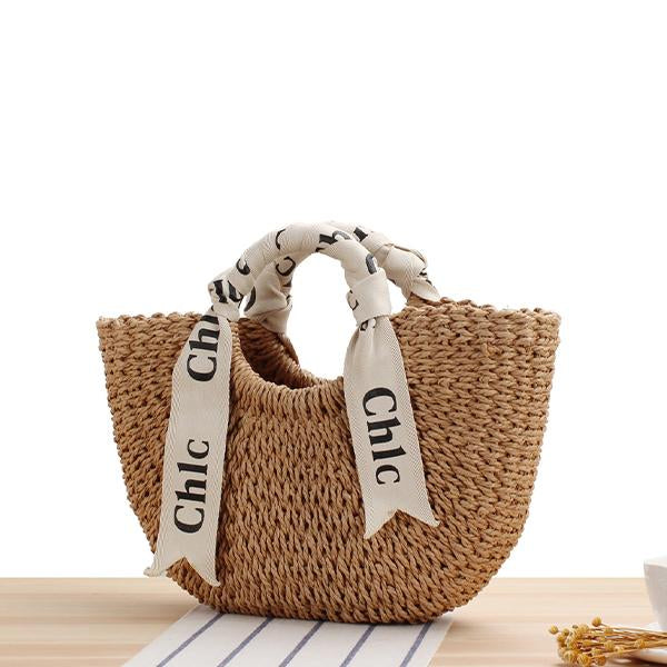 Women's Elegant Seashell Straw Handbag 58792931C