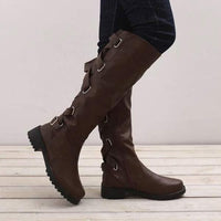 Women's Round Toe Flat Knee-High Boots 41840862C