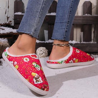 Women's Christmas Snowman Printed Cotton Slippers 98050613S