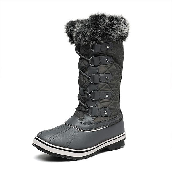 Women's Casual Lace Up Plush Flat Snow Boots 91148115S