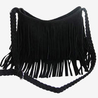 Suede Vintage Woven Fringe Bag 79955914C