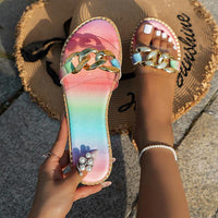 Women's Fashion Chain Color Beach Slippers 84598963S