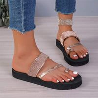 Women's Thick-Sole Toe-Ring Rhinestone Sandals 49535529C
