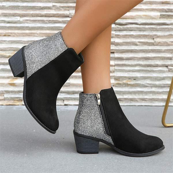 Women's Thick Heel Side Zipper Ankle Boots 81900248C