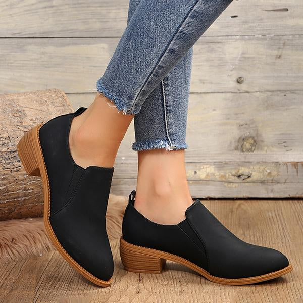 Women's Casual Thick Heel Slip-On Loafers Ankle Boots 69560026S