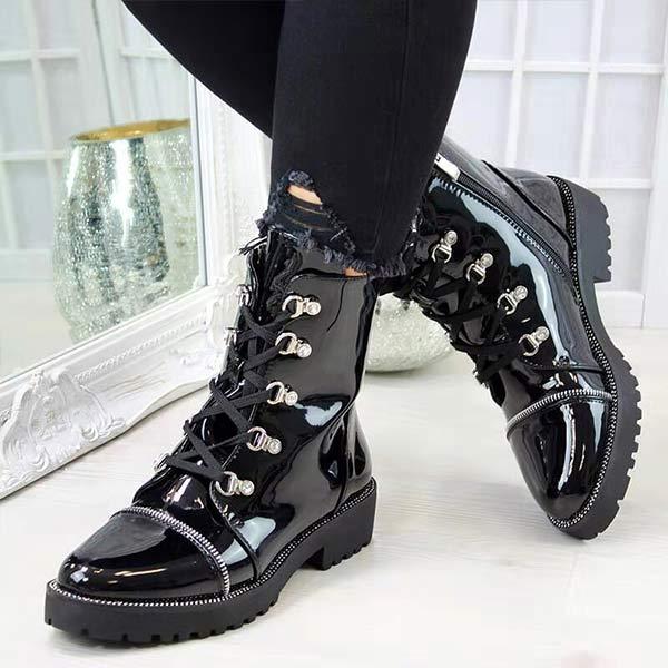 Women's Side Zipper Fashion Boots 77465507C