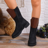 Women's Casual Simple Spliced Mid-calf Boots 14877538S