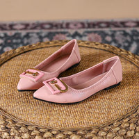 Women's Elegant Pointed Toe Barbie Pink Flats 63479448S