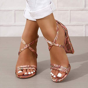 Women's Trendy Buckle High Heel Sandals 34090764C