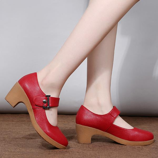 Women's Casual Thick Heel Velcro Dance Shoes 08766296S