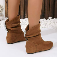 Women's Flat Suede Ruched Ankle Boots 75663677C
