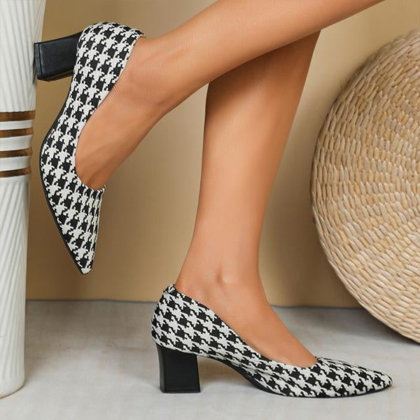 Women's Stylish Houndstooth Commuter Pumps 47297066S