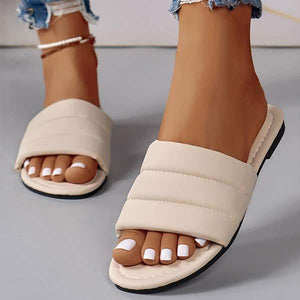 Women's Flat One-Strap Beach Slide Sandals 51767940C