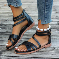 Women's Fashionable Double Buckle Flat Sandals 53415351S