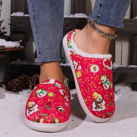Women's Christmas Snowman Printed Cotton Slippers 98050613S