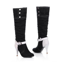 Women's Casual Buckle Stiletto Knee-High Cowboy Boots 30674263S