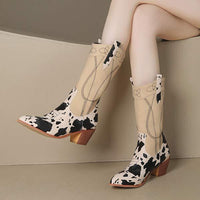 Women's Pointed-Toe Mid-Heel Fashion Ankle Boots with Stretchy Shaft 15946867C