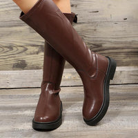 Women's Simple Casual Knee High Rider Boots 09709821S
