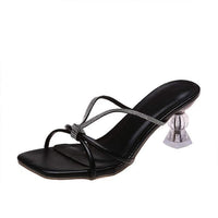 Women's Crystal High Heel Slide Sandals 07861212C