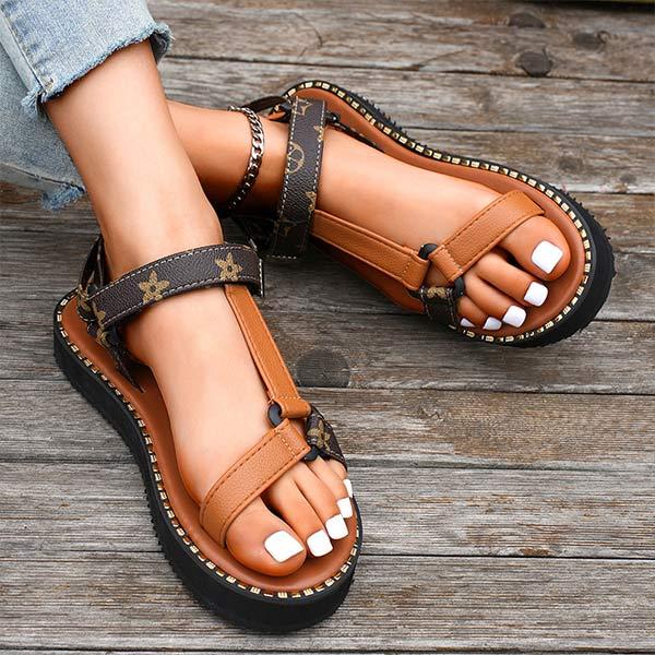 Women's Platform Print Velcro Sandals 15442500C