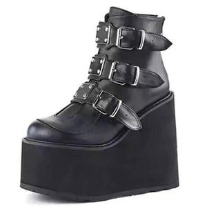 Women's Ankle Boots Colorful Super High Heel Wedge Gothic Boots 22591651C